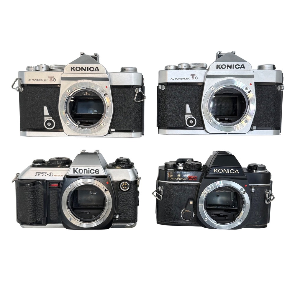 Konica SLR Camera Body Lot Autoreflex T3 FT-1 Motor TC 35mm Film Parts Repair
